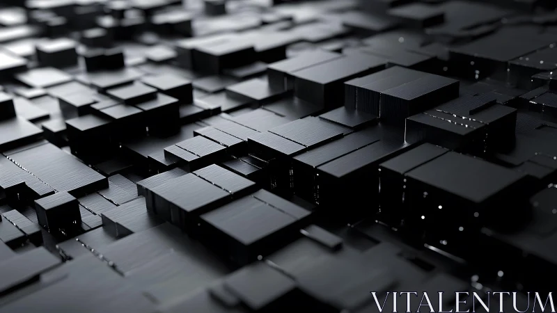 Abstract black geometric cubes pattern in futuristic 3D style.