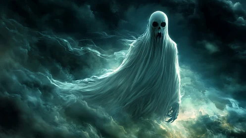 Stormborne wraith drifting through thunder-torn heavens.