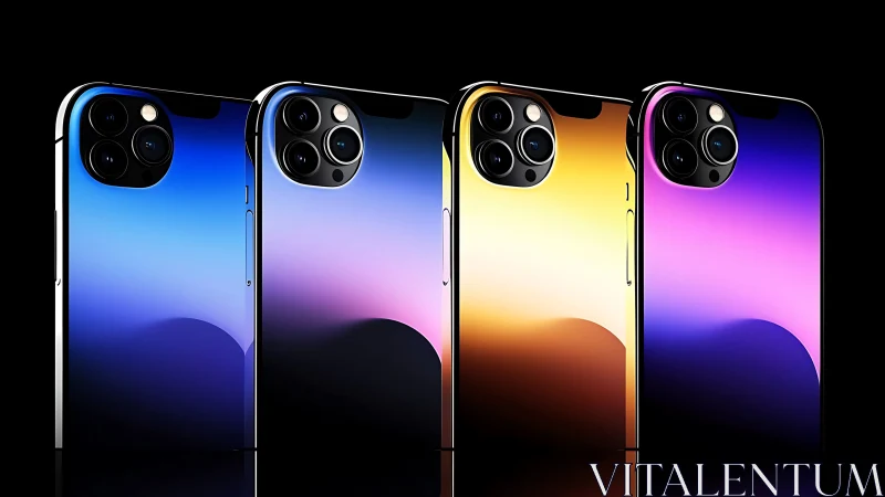 Premium Smartphone Lineup Color Gradient Display.