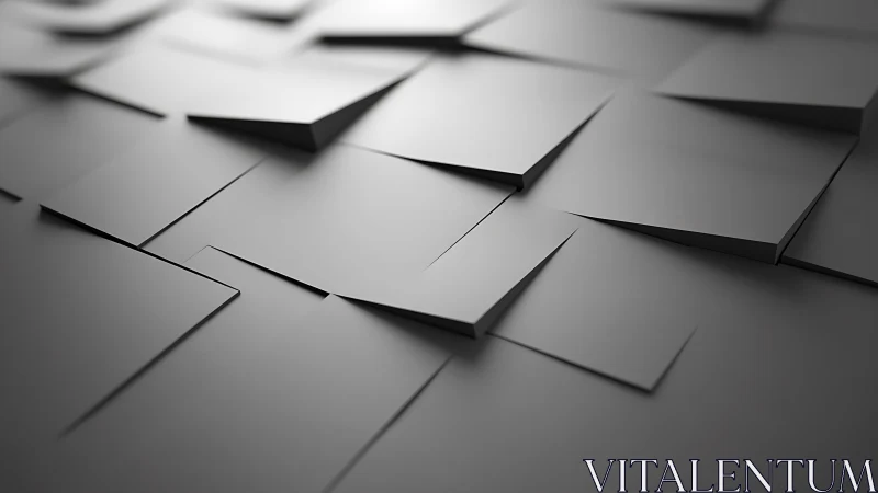 Overlapping matte black panels in abstract geometric layout.