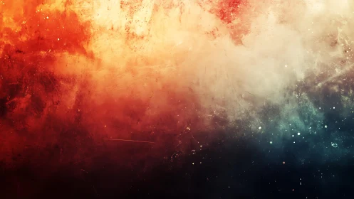 Abstract cosmic nebula background with vibrant red and blue hues.