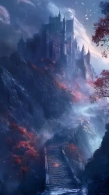 Moonlit mountain fortress and the long stair of embers.