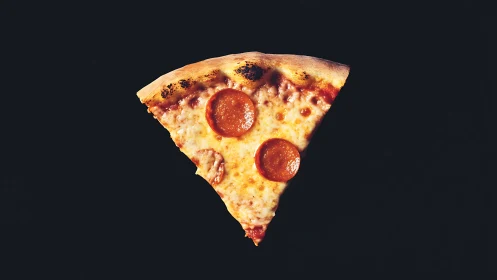 Golden pepperoni pizza slice invites a cozy snack break