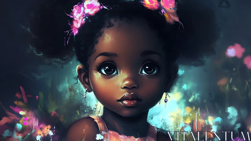 Luminous Wonder: Young Girl Surrounded by Magical Light