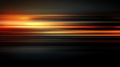 Abstract horizontal light streaks in warm tones digital art.