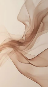 Soft caramel smoke waves drift gracefully across beige space