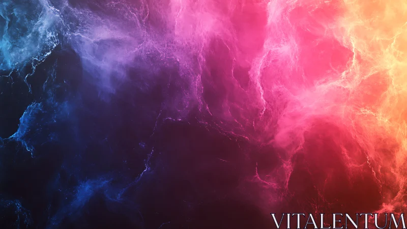 Colored nebula cloud gradient in deep abstract space.