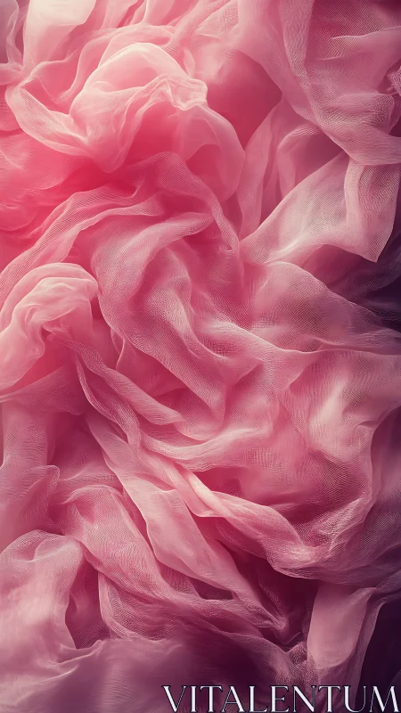 Billowing pink chiffon folds in ethereal close-up study.