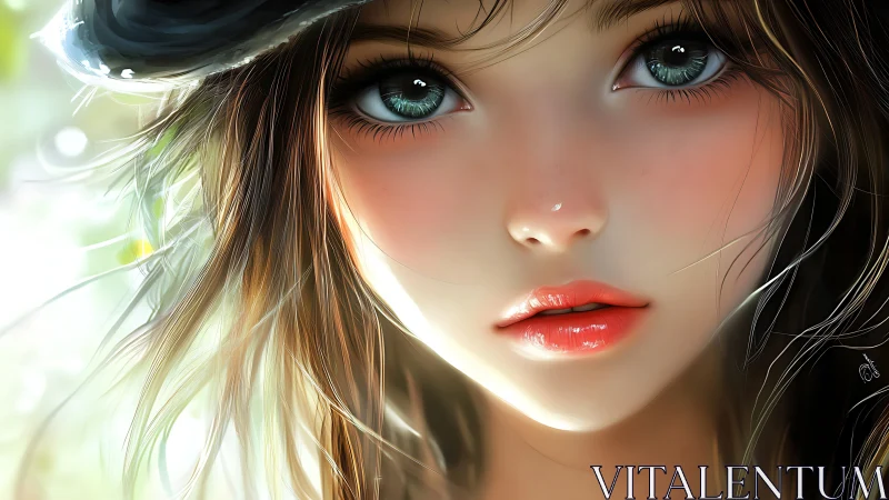 Sunlit daydreamer with glassy eyes and whisper-soft lips.