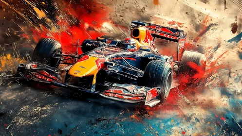 Turbocharged racer ignites a storm of molten color and speed.