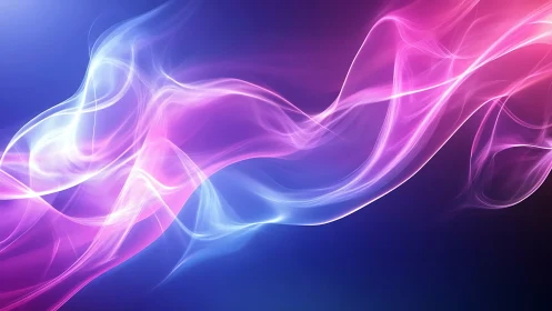 Dynamic magenta and cyan light trails form layered spectral waves