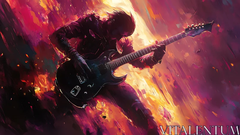 Spectral guitarist in incendiary chromatic turbulence field.