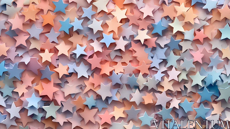 Pastel star shapes form layered overlapping abstract pattern
