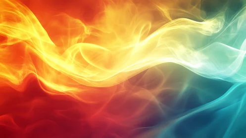 Flowing Energy Wave: Dynamic Red to Cyan Gradient.