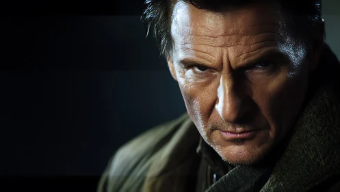 Storm-lit gaze turns quiet anger into carved steel resolve