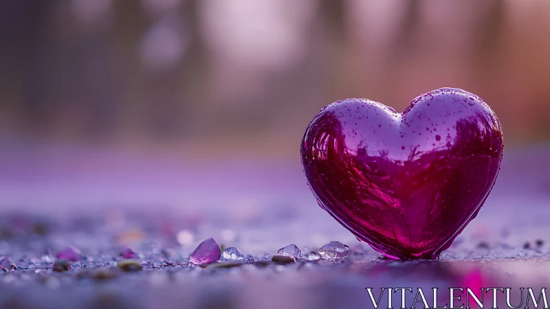 Liquid Ruby Heart: Crystalline Love in Luminous Form.