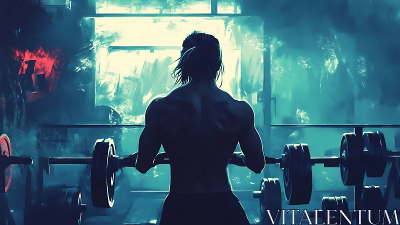 Backlit weightlifter silhouette studies musculature and chiaroscuro