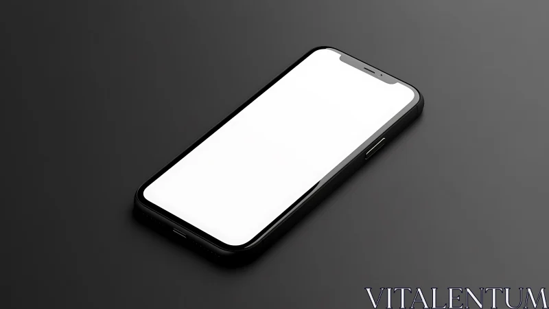 Modern Black Smartphone with Blank White Display