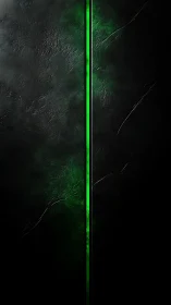 Vertical green light strip on dark textured surface.