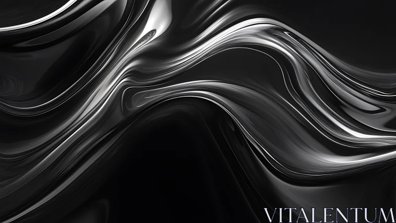 Curved monochrome metallic-like bands traverse dark field