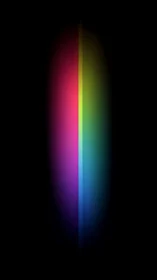Vertical spectrum beam with soft neon gradient bloom on black.