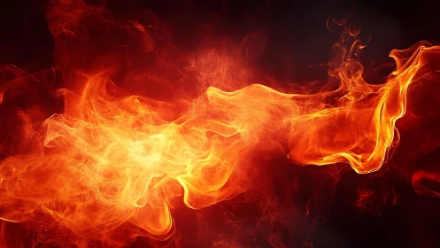 Vivid swirling flames in dynamic abstract digital art style.