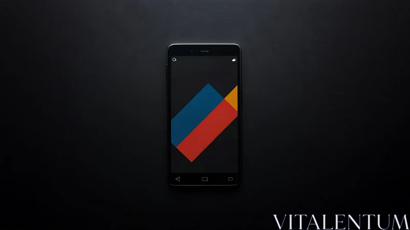 Android Smartphone Displaying Geometric Abstract Design.
