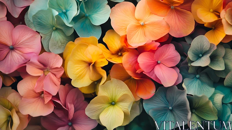 Candy-Hued Petals Dancing: Rainbow Blooms Swirl Across Darkness