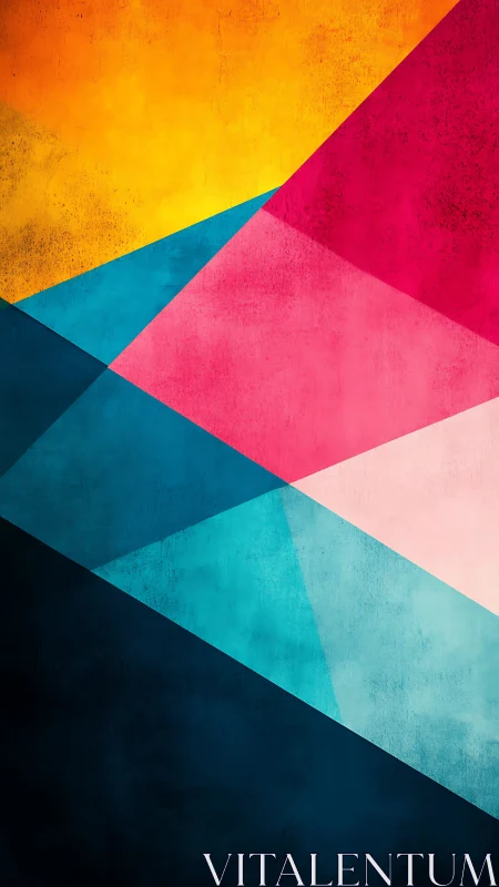 Chromatic geometric planes with textured gradient intersections.