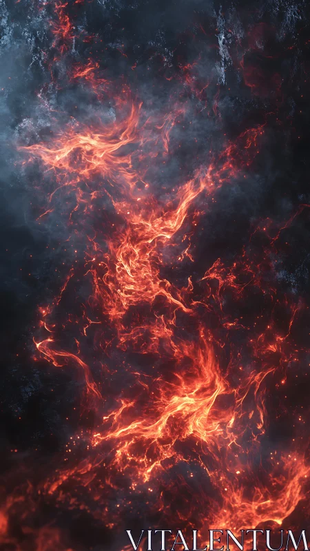 Molten Fire Energy Vortex with Dynamic Plasma Flow.