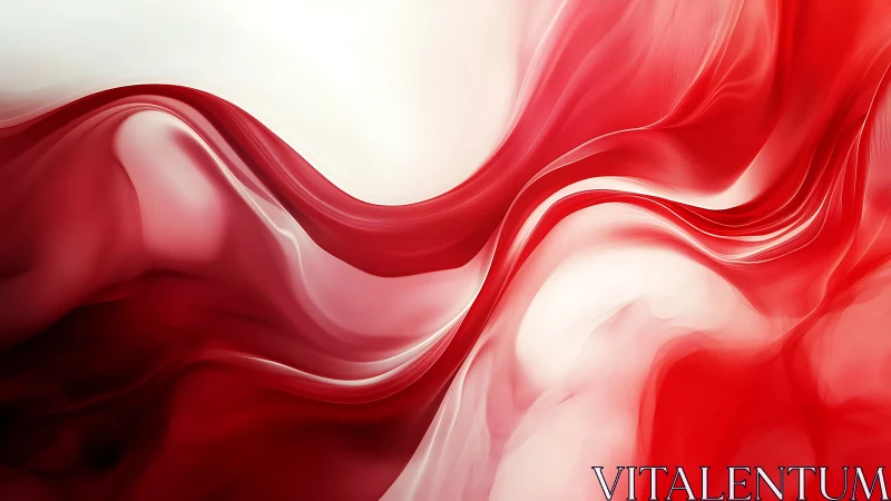 Red and white fluid gradient with soft wave formations.