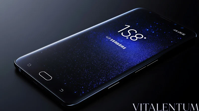 Curved-edge AMOLED smartphone with starfield lockscreen display