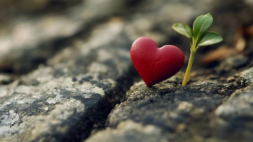 Crimson Heart Sprouts Resilience from Stone Cracks