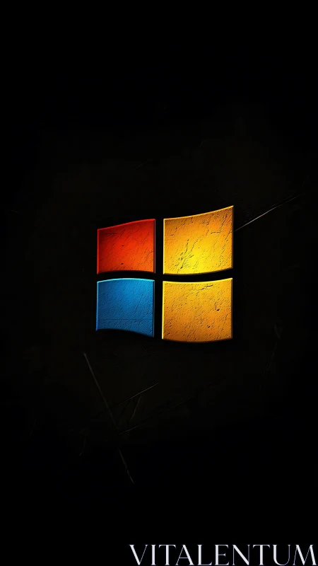 Windows style quadrants on dark textured background.