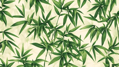 Dense bamboo leaf pattern with layered botanical vector stylization