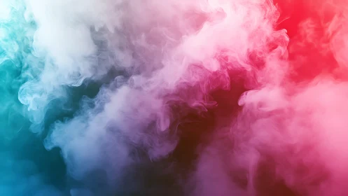 Colorful vapor clouds blend across teal, violet, red background