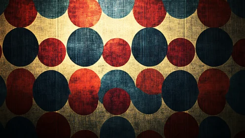 Warm retro circles glow gently over a textured canvas ground