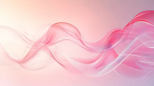 Blushing soundwaves drift across a pastel sunrise sky.