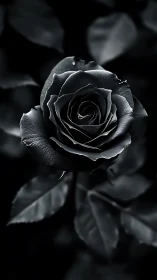 Monochrome rose blooms with intricate petal detail.