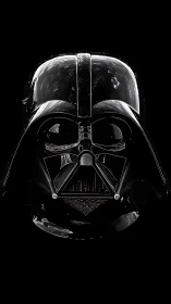 Bold sci fi helmet portrait glows against deep black space