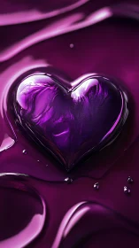 Liquid Amethyst Heart Pulses With Radiant Luminescence