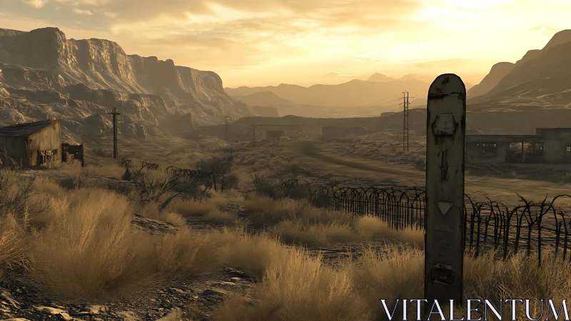 Golden desert road at dusk winding through quiet canyons.