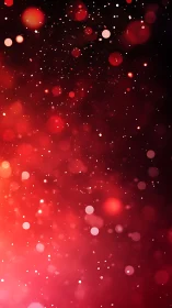 Red bokeh particles scatter across a dark gradient field