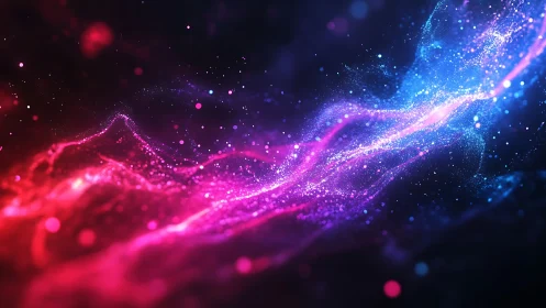 Bicolor plasma particle streams form luminous nebular wavefronts