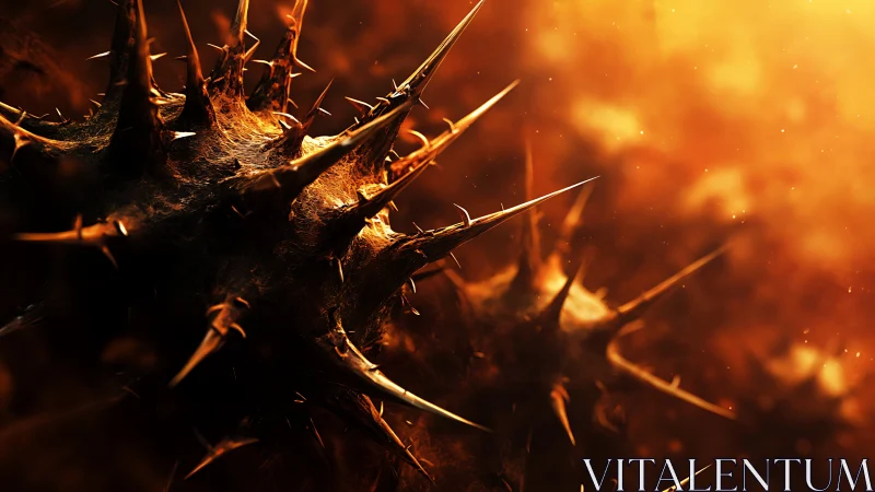 Solar Thorns Adrift In Ember-Soaked Cosmic Fog.