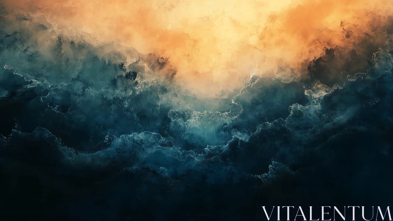 Tidal Skyfire Collision Between Midnight Waters and Dawn Glow.