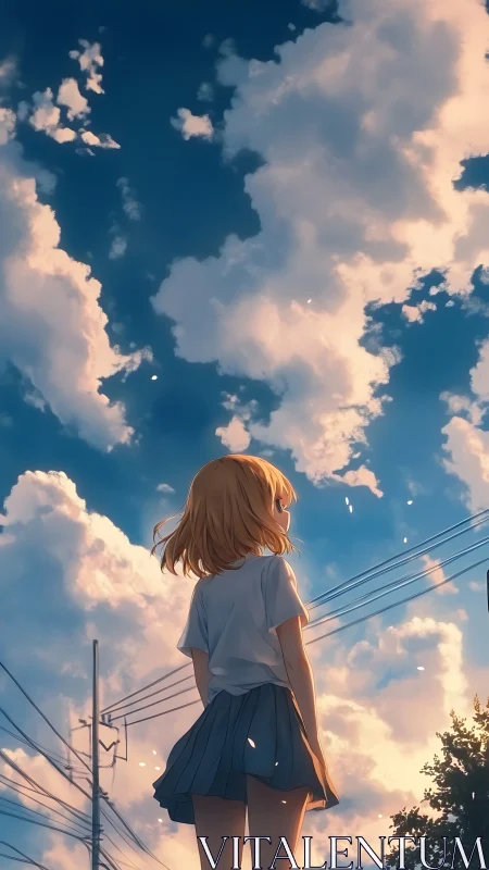 Quiet summer pause under a sky full of wandering clouds.