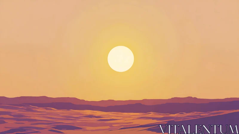 Soft desert sunrise drifting through peachy quiet skies.