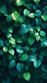 Dense green foliage with overlapping heart-shaped leaves.