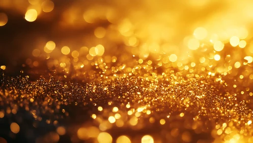 Golden sparkle horizon bathed in soft, dreamy light.